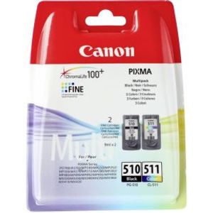 Canon PG-510/CL-511 Multi Pack inktcartridge 2 stuk(s) Origineel Normaal rendement Zwart, Cyaan, Magenta, Geel