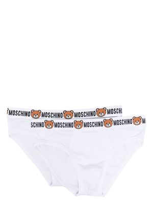 Moschino slip en coton à taille à logo - Blanc