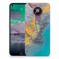Nokia 3.4 | TPU | Siliconen hoesje | Marble Blue Gold