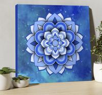 Canvas schilderij mandala Mandala bloemenblauw