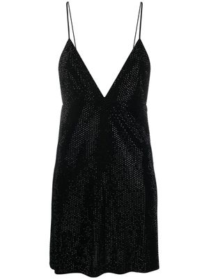 DSQUARED2 robe courte à ornements en cristal - Noir