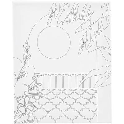 Creativ Company Schildercanvas met print, zonnig balkon , d: 1,6 cm, afm 24x30 cm, 360 gr, 1 stuk