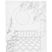 Creativ Company Schildercanvas met print, zonnig balkon , d: 1,6 cm, afm 24x30 cm, 360 gr, 1 stuk