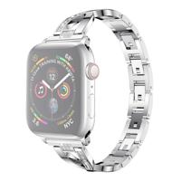 Kleurrijke Diamond RVS horlogeband voor Apple Watch serie 5 & 4 44mm/3 & 2 & 1 42mm (zilver)