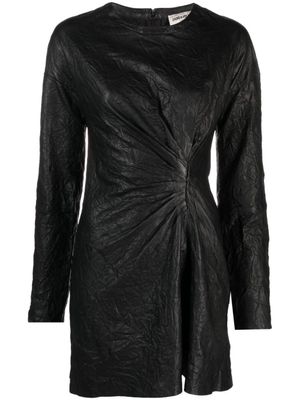 Zadig&Voltaire robe courte Rixina en cuir à fronces - Noir
