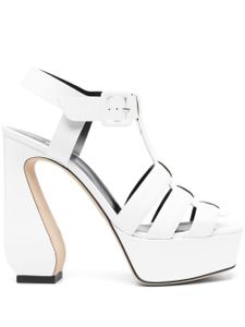 Sergio Rossi sandales 130 mm en cuir - Blanc
