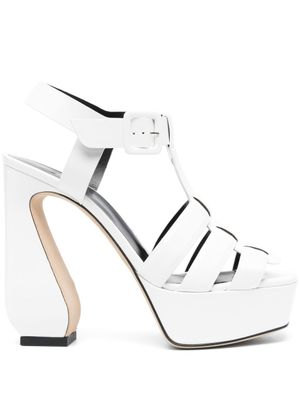 Sergio Rossi sandales 130 mm en cuir - Blanc