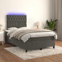 Boxspring met matras en LED fluweel donkergrijs 120x200 cm
