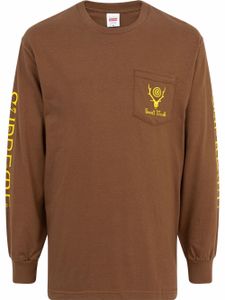 Supreme x South2 West8 t-shirt à manches longues - Marron