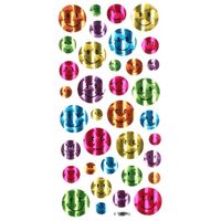 Gekleurde metallic smiley stickervel 36 stuks   -