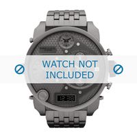 Diesel horlogeband DZ7247 Roestvrij staal (RVS) Antracietgrijs 28mm - thumbnail