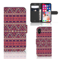 Apple iPhone X | Xs Telefoon Hoesje Aztec Paars - thumbnail