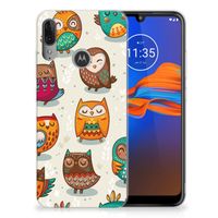 Motorola Moto E6 Plus TPU Hoesje Vrolijke Uilen