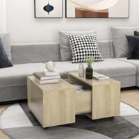 Salontafel 60x60x38 cm bewerkt hout sonoma eikenkleurig