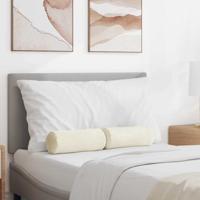 Bolster Kussens 2 pcs Crme 15 x 40 cm Katoen Stof Bolster Kussens 2 pcs Crme 15 x 40 cm Katoen Stof