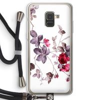 Mooie bloemen: Samsung Galaxy A8 (2018) Transparant Hoesje met koord