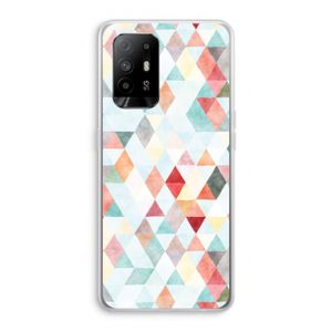 Gekleurde driehoekjes pastel: Oppo A95 5G Transparant Hoesje