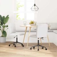 Eetkamerstoelen 2 st kunstleer wit