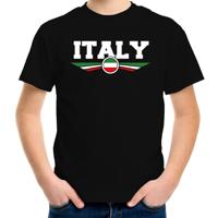 Italie landen supporters t-shirt - zwart - kinderen - Fan kleding - EK / WK / Olympische spelen