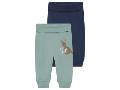 lupilu 2 baby joggingbroeken (Groen/donkerblauw, 50/56)