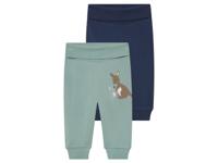 lupilu 2 baby joggingbroeken (Groen/donkerblauw, 50/56)