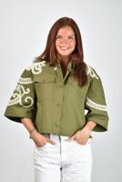 Weekend Max Mara blouse Como 001 kaki flowers