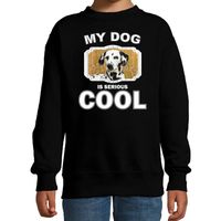Honden liefhebber trui / sweater Dalmatier my dog is serious cool zwart voor kinderen