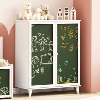 Krijtbordkast met plank met opslag met de deur Wit Bewerkt hout