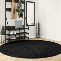 VidaXL Vloerkleed oviedo laagpolig ø 200 cm zwart
