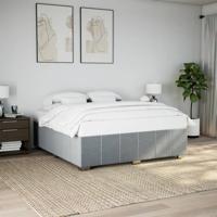 Bedframe zonder matras stof lichtgrijs 200x200 cm