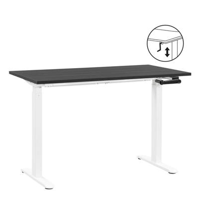 Leen Bakker - Bureau Homeworx Zit/sta Handmatig Verstelbaar - /wit - 75/118x120x70 Cm - Metaal/Hout - Zwart