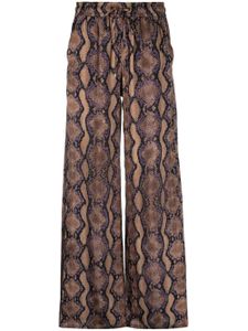 PINKO pantalon palazzo à imprimé peau de serpent - Tons neutres