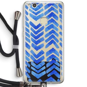 Blauwe pijlen: Huawei Ascend P10 Lite Transparant Hoesje met koord