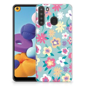 Samsung Galaxy A21 TPU Case Flower Power