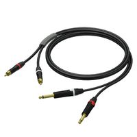 Procab PRA631/1.5 verloopkabel 2x Jack naar 2x RCA met Neutrik 150cm