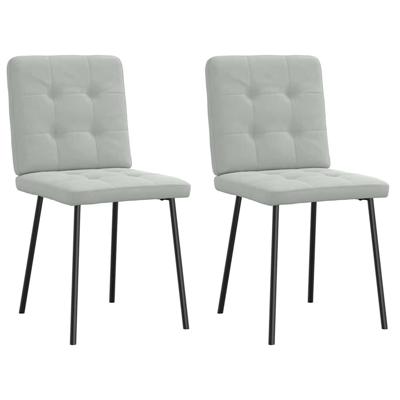 Eetkamerstoelen 2 st fluweel lichtgrijs