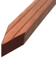 Elephant geschaafde paal Kapur hardhout 70x70mm 4-zijdig V-groeven en gepunt 3,05m