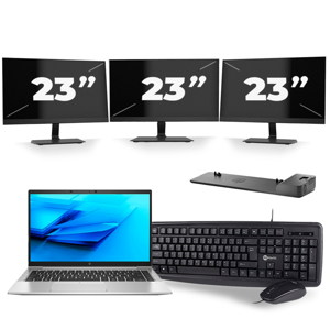 HP EliteBook 840 G7 - Intel Core i5-10e Generatie - 14 inch - 16GB RAM - 256GB SSD - Windows 11 + 3x 23 inch Monitor
