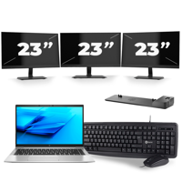HP EliteBook 840 G7 - Intel Core i5-10e Generatie - 14 inch - 16GB RAM - 256GB SSD - Windows 11 + 3x 23 inch Monitor