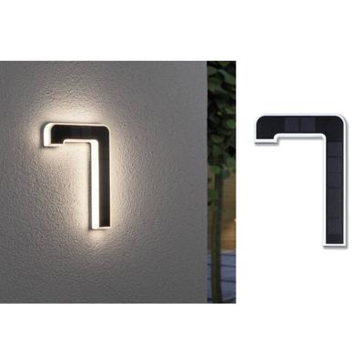 Paulmann 79848 4000870798485 Huisnummerlamp op zonne-energie Energielabel: G (A - G) 0.20 W Warmwit Zwart