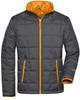 James & Nicholson JN1035 Men´s Padded Light Weight Jacket - /Carbon/Orange - 3XL