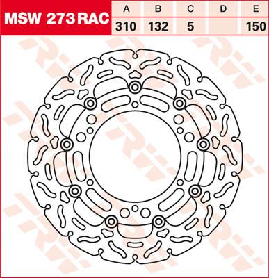 TRW Remschijf, remschijven voor de moto, MSW273RAC