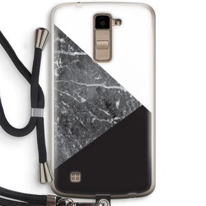 Combinatie marmer: LG K10 (2016) Transparant Hoesje met koord