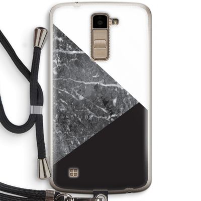 Combinatie marmer: LG K10 (2016) Transparant Hoesje met koord