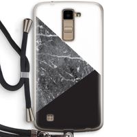 Combinatie marmer: LG K10 (2016) Transparant Hoesje met koord