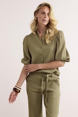 Tramontana Creased Puff-sleeve Blouse C30-19-301 Blouse 006155-aloe
