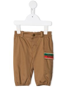 Gucci Kids pantalon chino à taille élastiquée - Marron