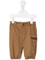 Gucci Kids pantalon chino à taille élastiquée - Marron - thumbnail