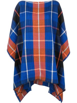 colville poncho à carreaux - Bleu