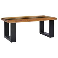 vidaXL Salontafel 100x50x40 cm massief teakhout en lavasteen